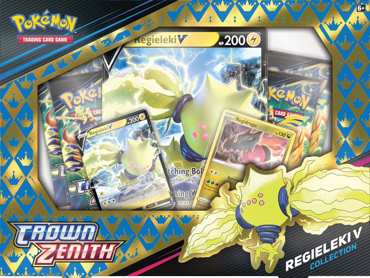 Pokemon Tcg Crown Zenith Regieleki And Regidrago V Collection Box Set Of 3g Cards And Collectibles 9093