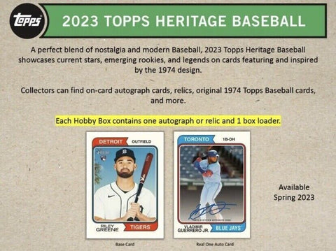 2023 Topps Heritage Baseball Hobby Box