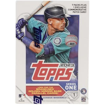 2023 Topps Series 1 Baseball 7-Pack Blaster Box (Commemorative Relic Card!)