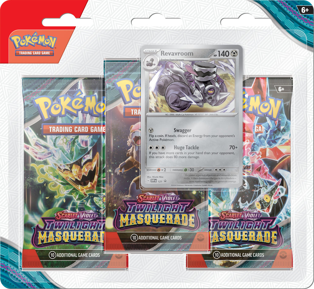 Pokemon TCG Twilight Masquerade 3 Pack Blister Set of 2 3G Cards & Collectibles, LLC Pokemon TCG Twilight Masquerade 3 Pack Blister Set of 2 3G Cards & Collectibles, LLC