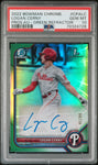 2022 Bowman Chrome Prospect Auto Cpalc Logan Cerny Green Refractor /99 PSA 10