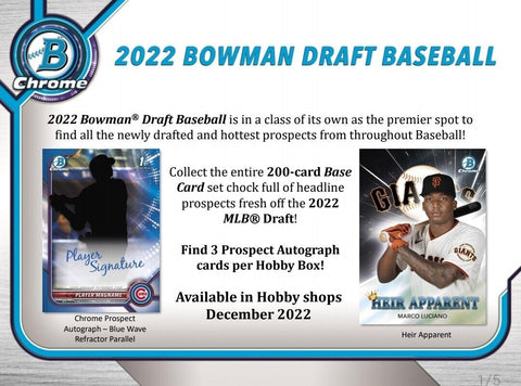 2022 Bowman Draft Baseball Jumbo Hobby Box Sealed