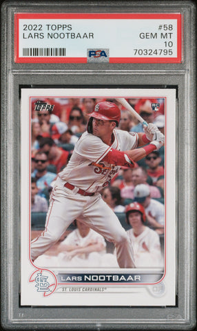 2022 Topps 58 Lars Nootbaar RC Rookie Card PSA 10