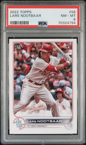 2022 Topps 58 Lars Nootbaar RC Rookie Card PSA 8