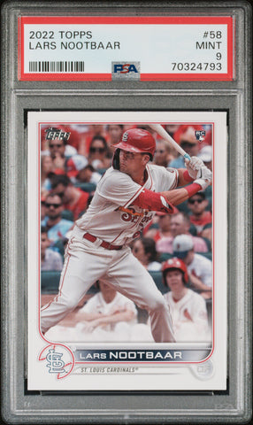 2022 Topps 58 Lars Nootbaar RC Rookie Card PSA 9