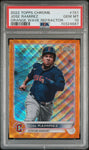 2022 Topps Chrome 151 Jose Ramirez Orange Wave Refractor /25 PSA 10