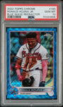 2022 Topps Chrome 165 Ronald Acuna Jr. Blue Wave Refractor /75 PSA 10