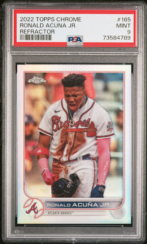 2022 Topps Chrome 165 Ronald Acuna Jr. Refractor PSA 9