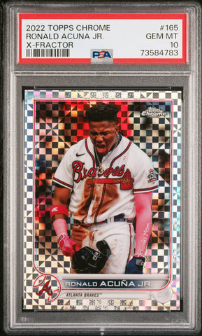 2022 Topps Chrome 165 Ronald Acuna Jr. X-Fractor PSA 10