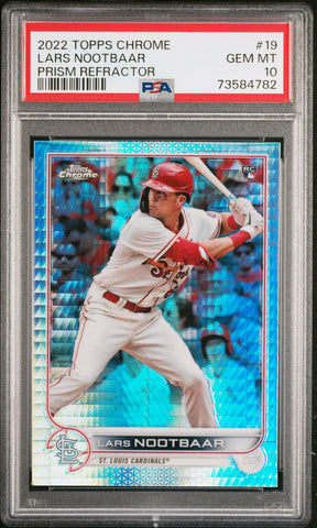 2022 Topps Chrome 19 Lars Nootbaar RC Rookie Prism Refractor PSA 10