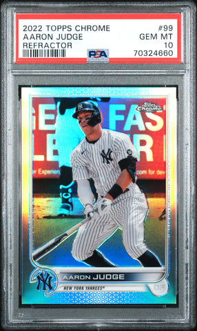 2022 Topps Chrome 99 Aaron Judge Refractor PSA 10