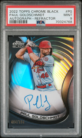 2022 Topps Chrome Black Autographs PG Paul Goldschmidt Refractor /150 PSA 9