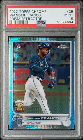 2022 Topps Chrome 35 Wander Franco Prism Refractor RC Rookie Card PSA 9