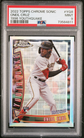 2022 Topps Chrome Sonic 1996 Youthquake YQ8 Oneil Cruz RC Rookie PSA 9