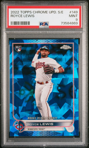 2022 Topps Chrome Update Sapphire Edition 149 Royce Lewis RC Rookie Debut PSA 9