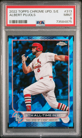 2022 Topps Chrome Update Sapphire Edition 313 Albert Pujols PSA 9