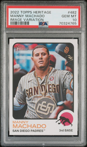 2022 Topps Heritage 482 Manny Machado Image Variation PSA 10
