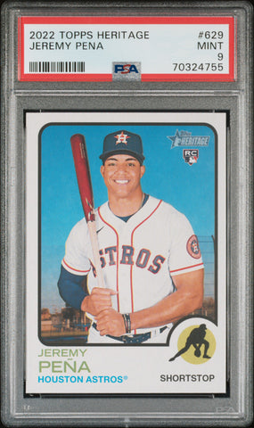 2022 Topps Heritage 629 Jeremy Pena RC Rookie Card PSA 9