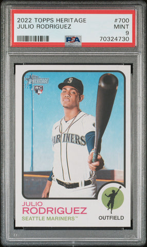 2022 Topps Heritage 700 Julio Rodriguez RC Rookie Card PSA 9