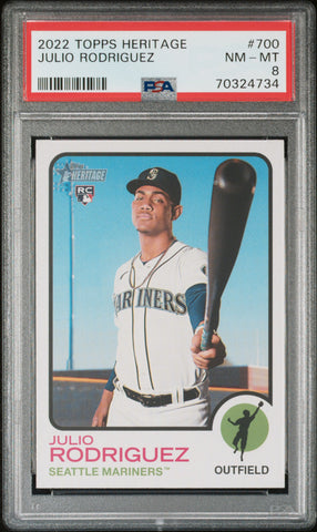 2022 Topps Heritage 700 Julio Rodriguez RC Rookie Card PSA 8