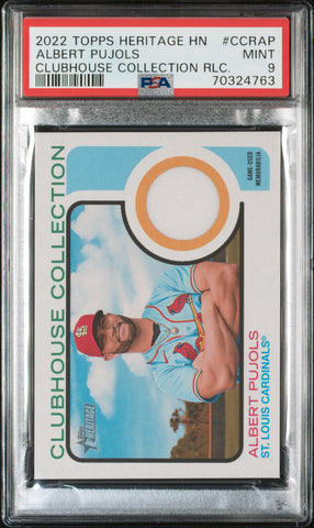 2022 Topps Heritage Clubhouse Collection Relics Ccrap Albert Pujols PSA 9