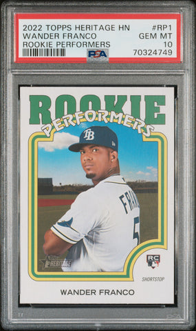 2022 Topps Heritage High Number Rookie Performers RP1 Wander Franco PSA 10