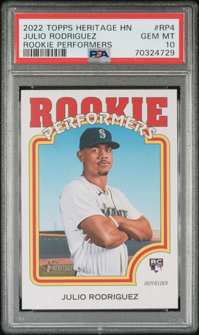 2022 Topps Heritage High Number Rookie Performers RP4 Julio Rodriguez PSA 10