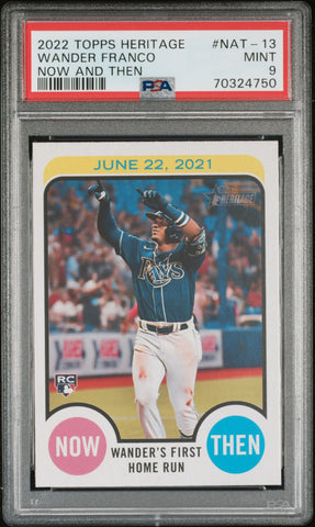 2022 Topps Heritage Now and Then NAT13 Wander Franco PSA 9