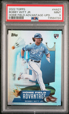2022 Topps Home Field Advantage HA21 Bobby Witt Jr. Update PSA 9