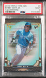 2022 Topps Triple Threads 9 Bobby Witt Jr. RC Rookie Card /150 Aquamarine PSA 9 POP 3