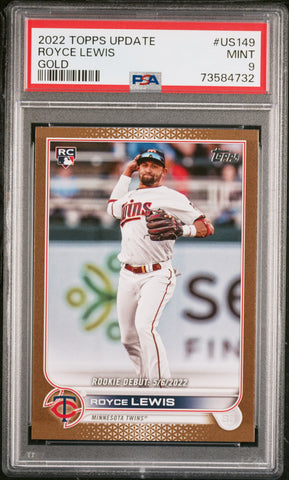 2022 Topps Update US149 Royce Lewis Gold RC Rookie Debut PSA 9