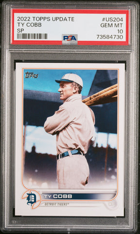 2022 Topps Update US204 Ty Cobb SP PSA 10