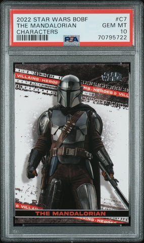 2022 Topps Star Wars Book of Boba Fett Characters C7 the Mandalorian PSA 10