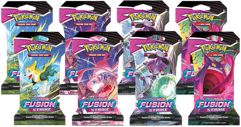 Pokemon TCG Fusion Strike Sleeved Booster Packs Lot of 8