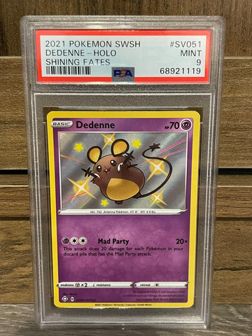 2021 Pokemon Shining Fates SV051 Dedenne Holo PSA 9