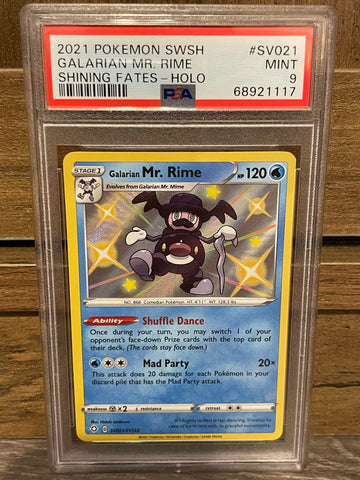 2021 Pokemon Shining Fates SV021 Galarian Mr. Rime Holo PSA 9