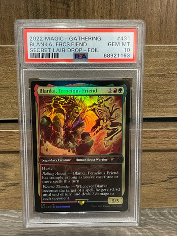 2022 Magic MTG Street Fighter Secret Lair Drop Blanka, Ferocious Fiend Foil PSA 10