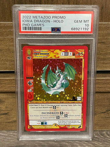 2022 Metazoo Promo Iowa Dragon Holo Phd Games PSA 10