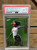 2022 Marvel Metal Universe Spider-Man #80 Silk Light FX Neon Green PSA 8