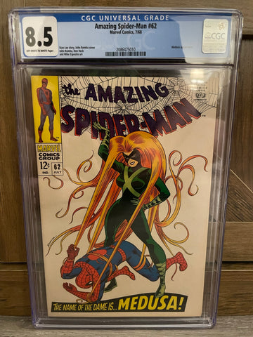 Amazing Spider-Man #62 CGC 8.5 OW/W Pages Medusa Appearance