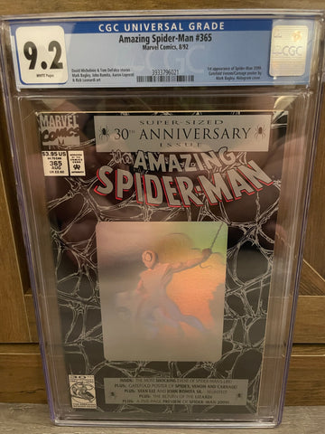 Amazing Spider-Man #365 CGC 9.2 WHITE Pages 1st Appearance Spider-Man 2099