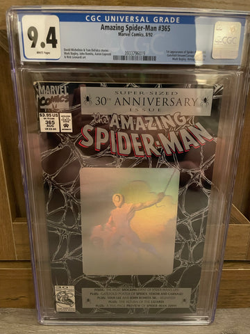 Amazing Spider-Man #365 CGC 9.4 WHITE Pages 1st Appearance Spider-Man 2099