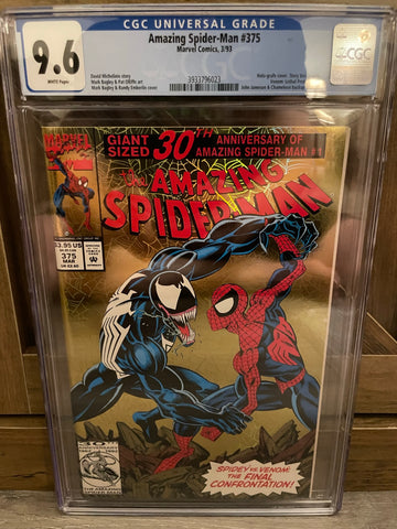 Amazing Spider-Man #375 CGC 9.6 WHITE Pages Holografx Cover