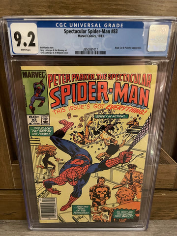 Spectacular Spider-Man #83 CGC 9.2 WHITE Pages Punisher Origin Retold