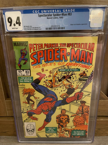 Spectacular Spider-Man #83 CGC 9.4 WHITE Pages Punisher Origin Retold