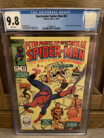 Spectacular Spider-Man #83 CGC 9.8 WHITE Pages Punisher Origin Retold