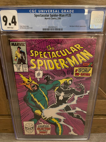 Spectacular Spider-Man #135 CGC 9.4 WHITE Pages