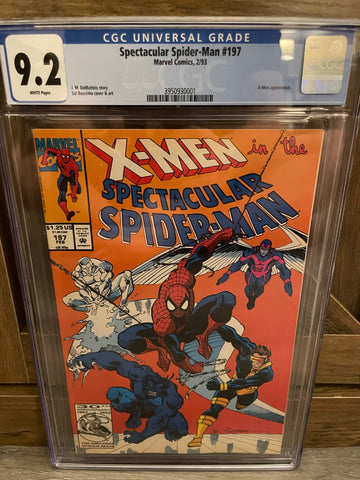 Spectacular Spider-Man #197 CGC 9.2 WHITE Pages X-Men Appearance
