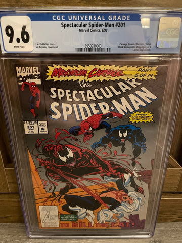 Spectacular Spider-Man #201 CGC 9.6 WHITE Pages