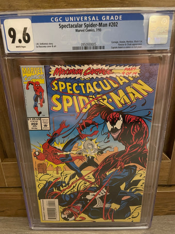Spectacular Spider-Man #202 CGC 9.6 WHITE Pages